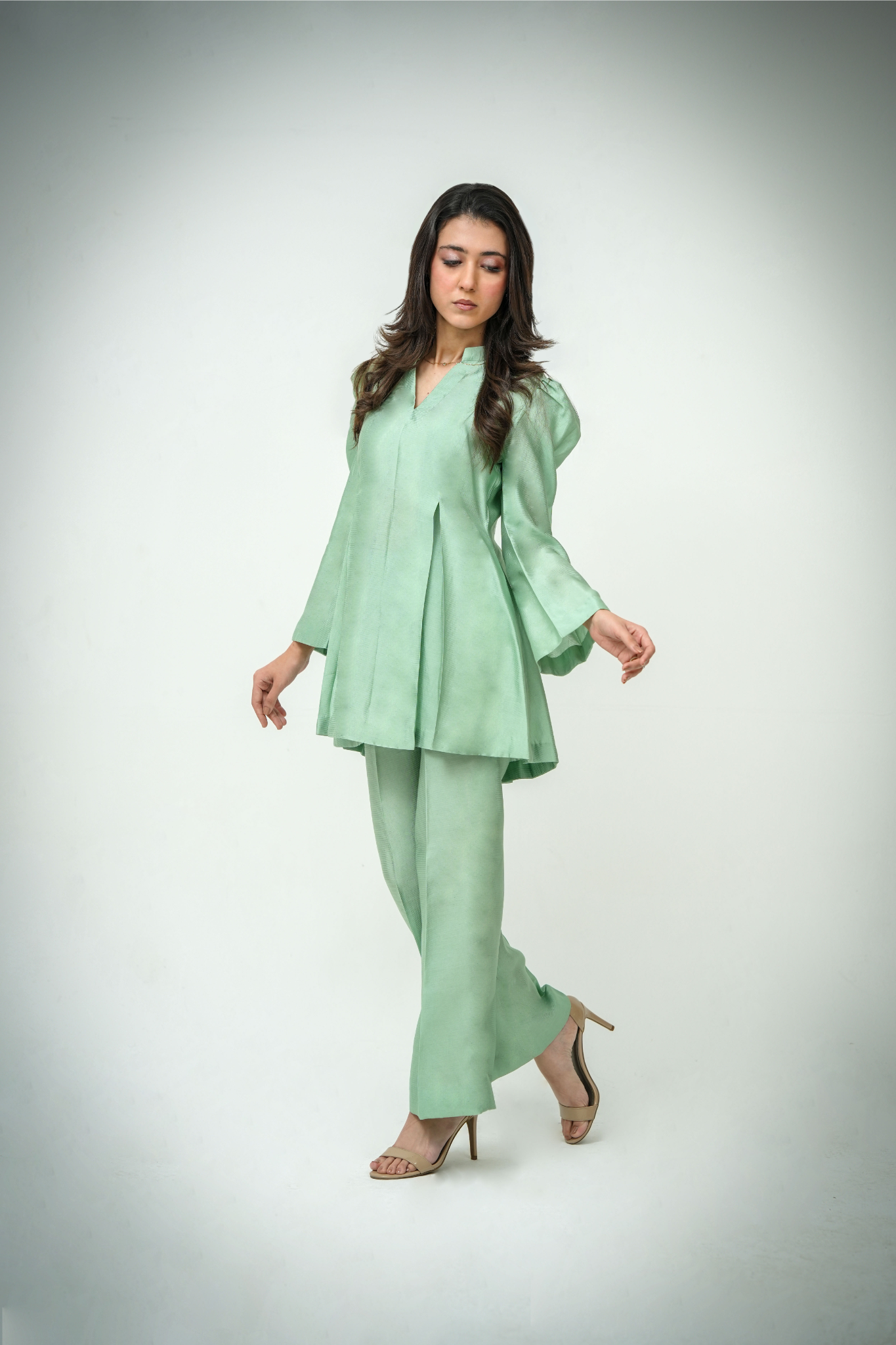 Sage Peplum Set